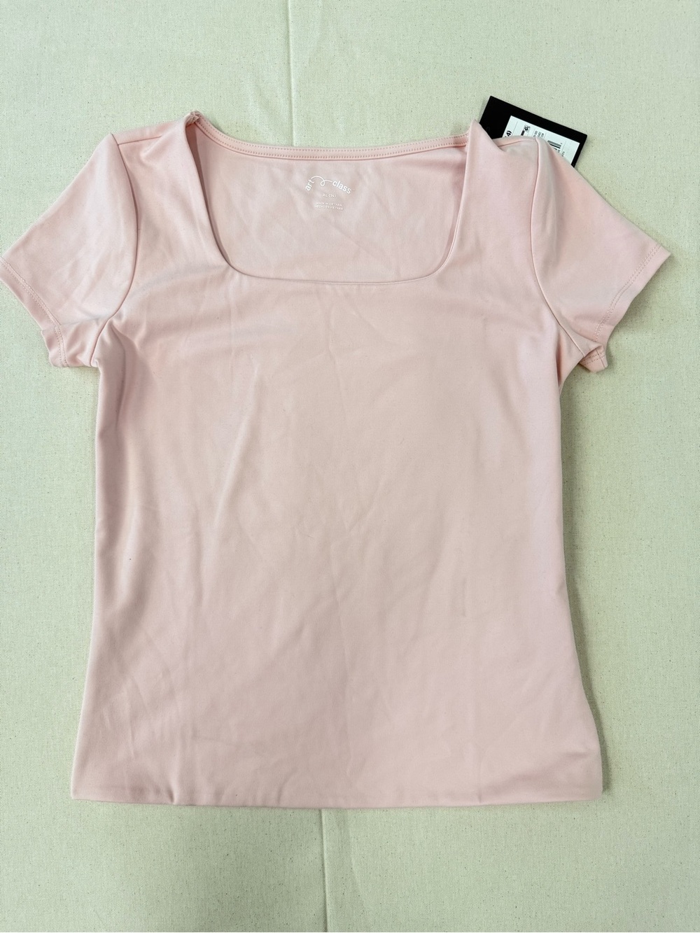 art class Square Neck Short Sleeve Top - Light Pink